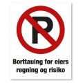 Parkering forbudt skilt