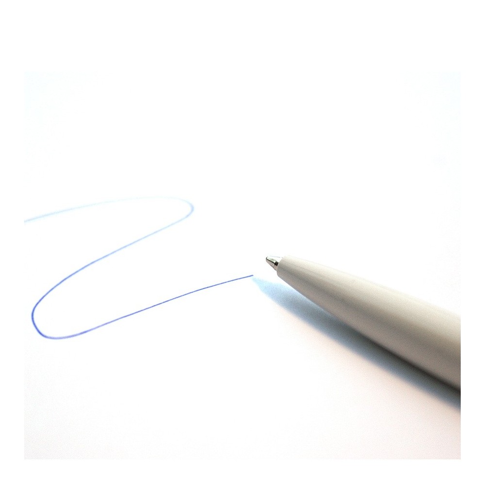 Reklame penn med blått blekk
