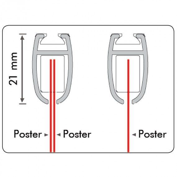 Plakatlist tosidig, kan brukes med en eller to plakater