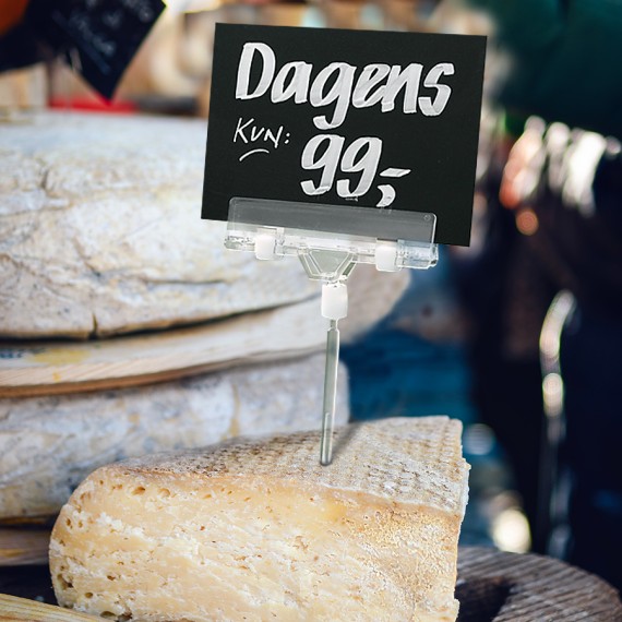 Sorte tavle kort er perfekt til bruk med våre pris-pinner.