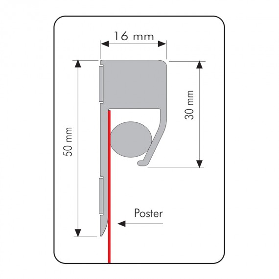 Plakatlist til oppheng - teknisk tegning