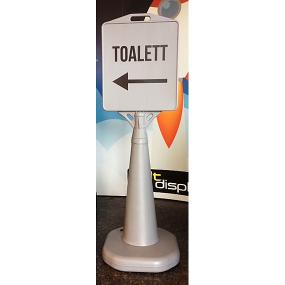 Plakatstativ til utebruk, eksempel på bruk