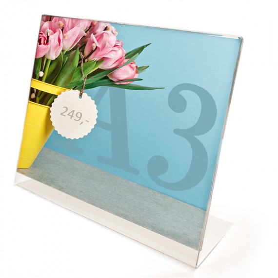 Vi har store plakatholdere til A3 format.