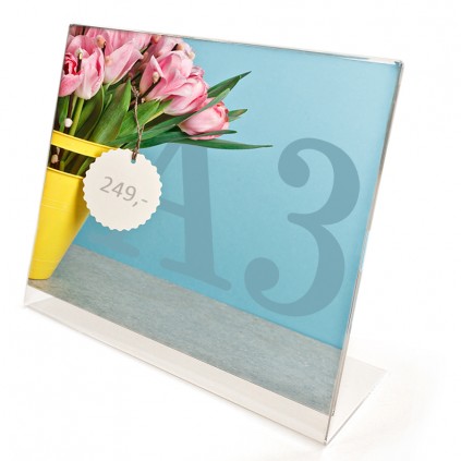 Vi har store plakatholdere til A3 format.