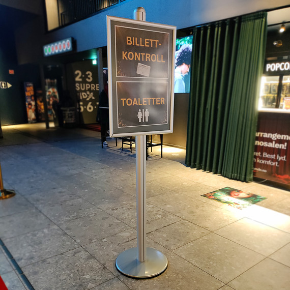Flott stort reklamestativ til gulv, men to rammer