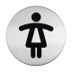 Pent rundt pictogram dame/kvinne toalett skilt