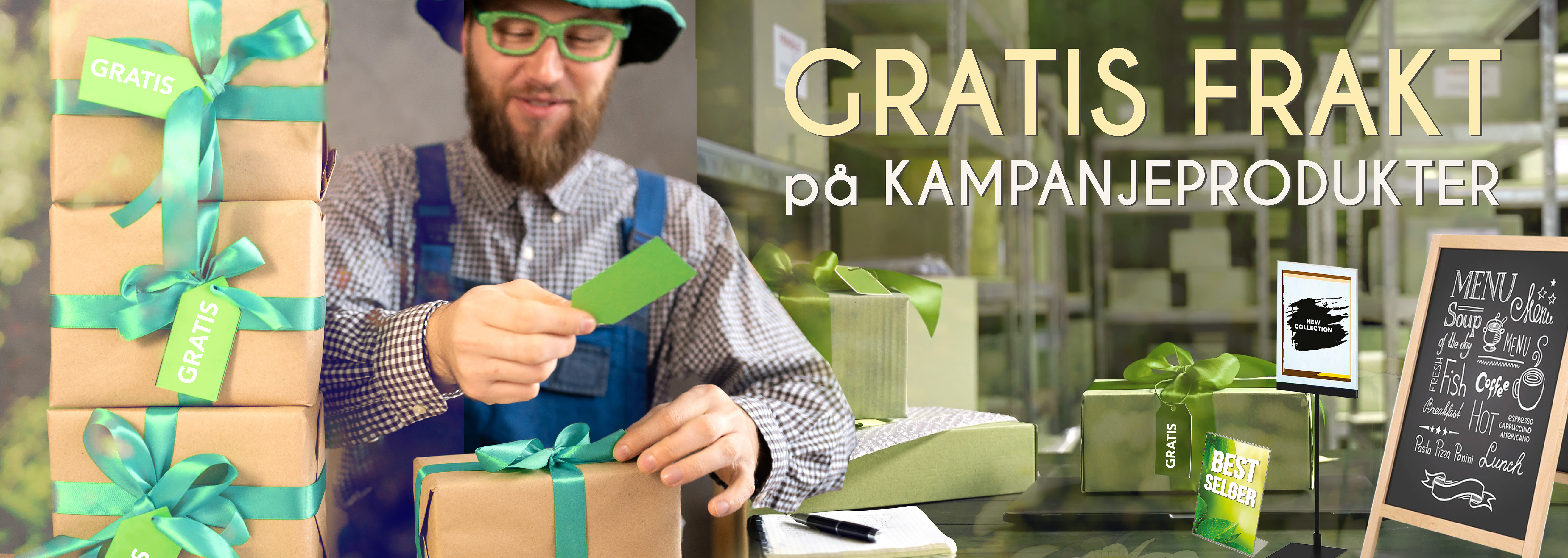 Gratis frakt på kampanjeprodukter!